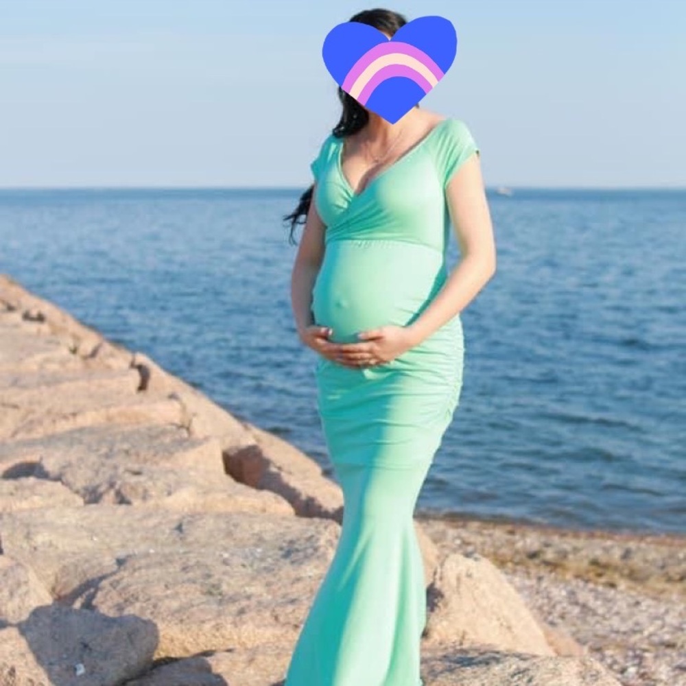 Pink blush maternity dress size small
